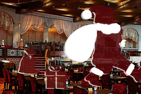 メインダイニング錦にサンタ登場