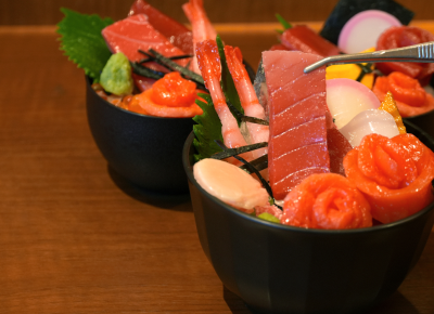 海鮮丼食品サンプル作り