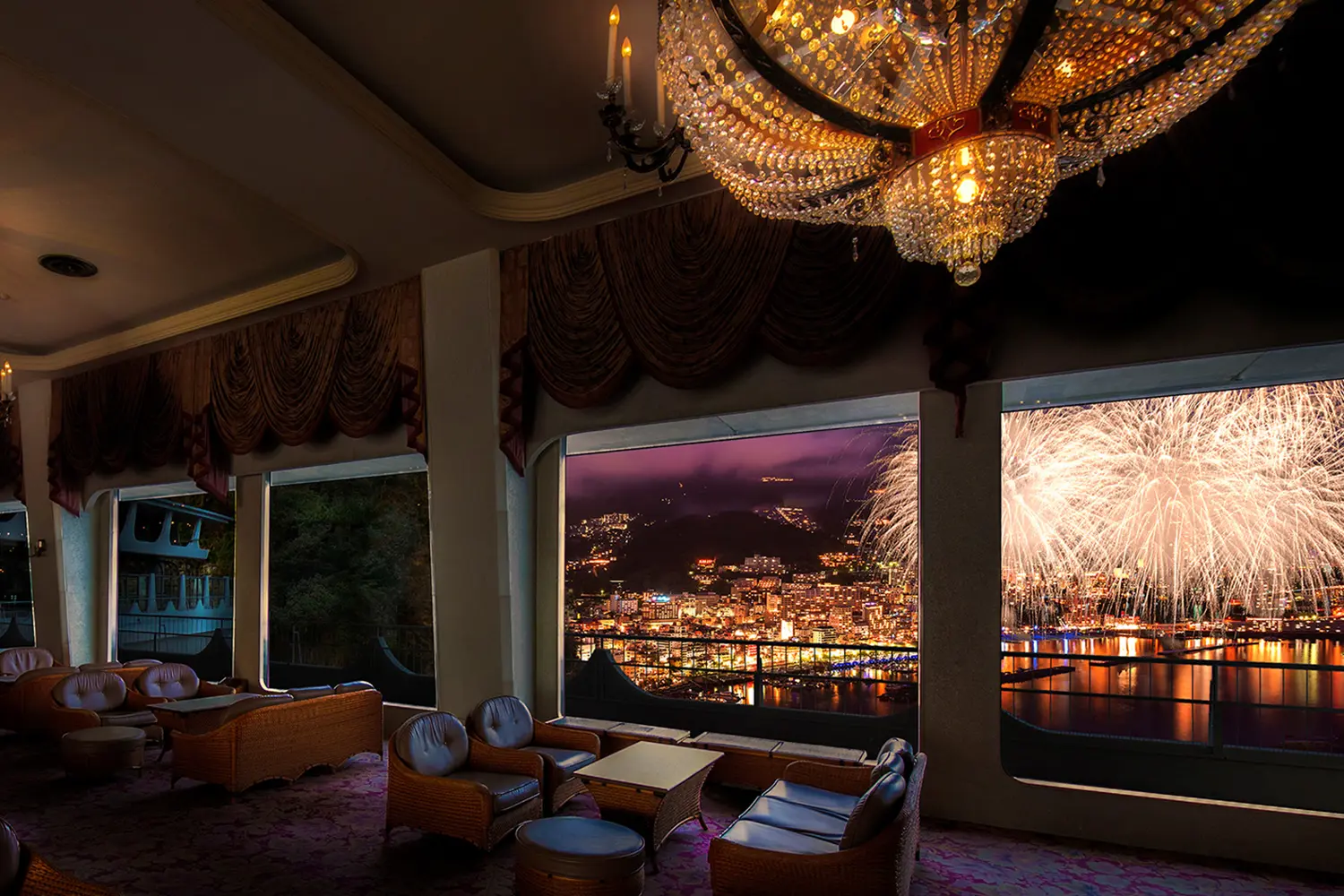 目の前で上がる花火