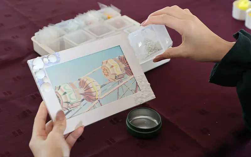 シェルフォトスタンド制作