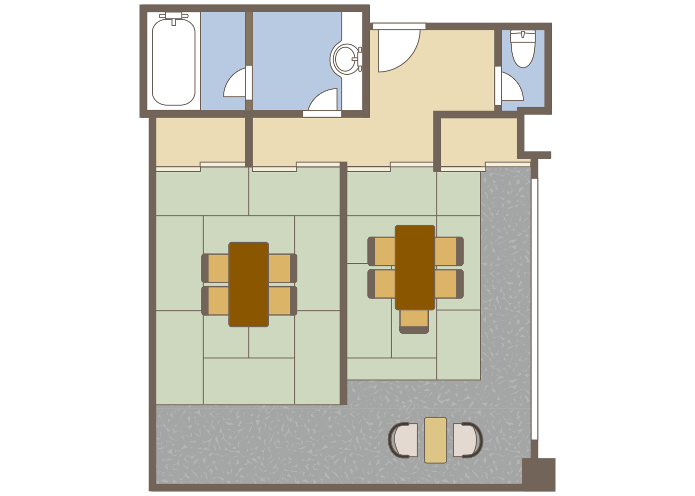 Japanese Style 2rooms（12＋6 Tatami）